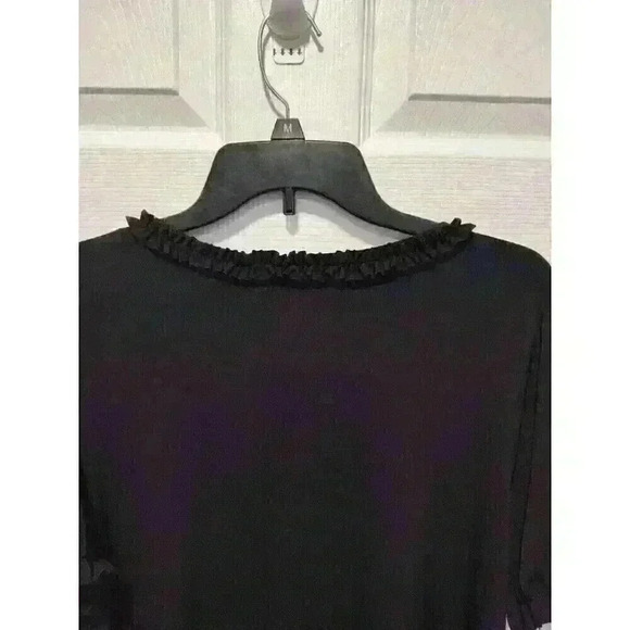 EnFocus Dress Womens Size 18W Ruffle Short Sleeve Polyester Blend Black Pullover - Picture 10 of 10